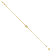 0.05ct 14k Yellow Gold Diamond Pave Circle Bracelet